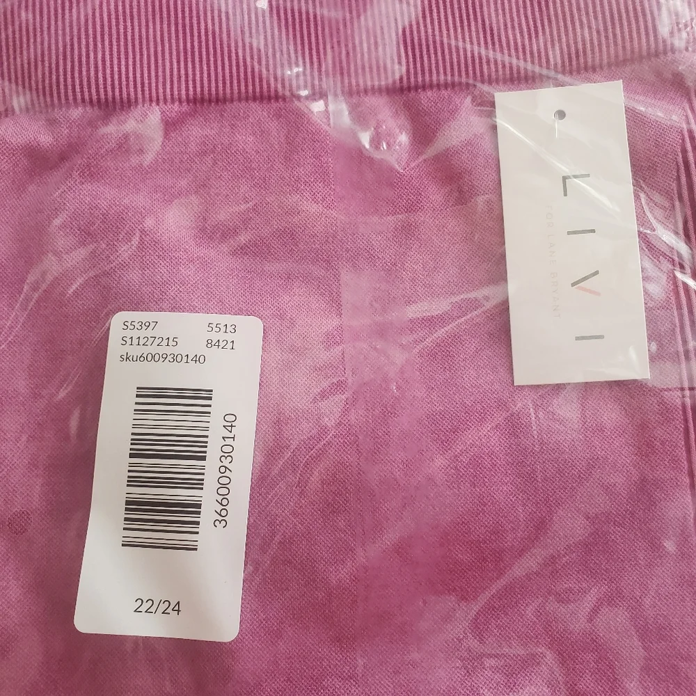 Lane Bryant Livi active high rise 7/8 tights leggings pink 22/24 NWT - Picture 7 of 7
